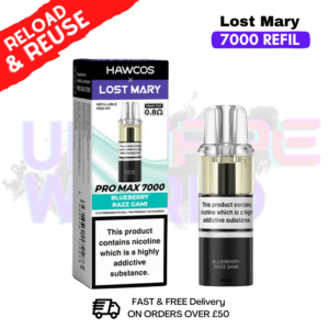 Blueberry Razz Gami Lost Mary 7K 7000 Puff Replacement Pods