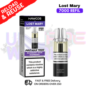 Blueberry Sour Raspberry Lost Mary 7K 7000 Puff Replacement Pods