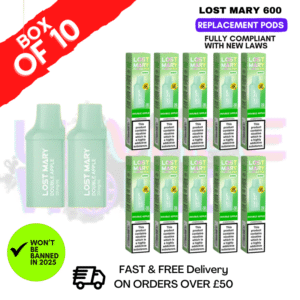 Double Apple Lost Mary 600 Puff Replacement Pods Box Of 10