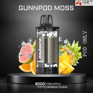 GUNNPOD MOSS – PINEAPPLE ORANGE GUAVA – 8000 PUFFS – POD ONLY