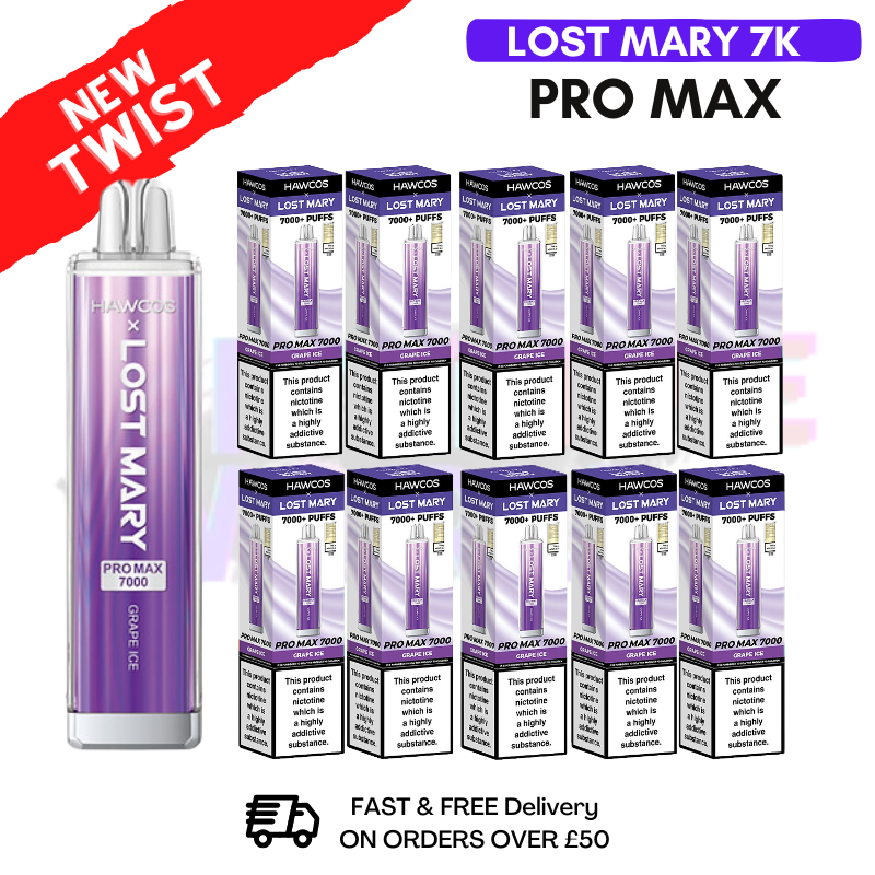 Grape ICE Lost Mary Pro Max 7K Box Of 10