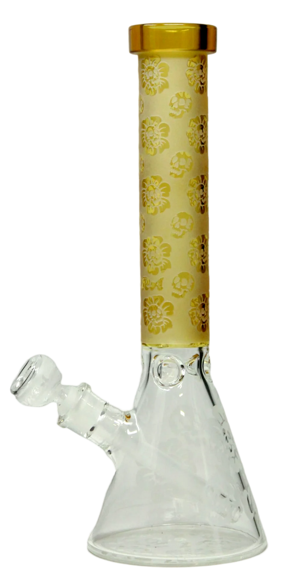 14'' 7mm Deep Engraved Forst Skull Beaker - Yellow