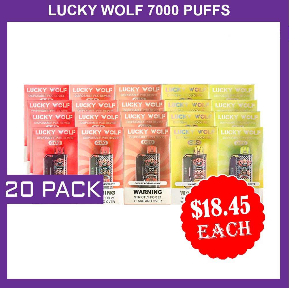 LUCKY WOLF 7000 PUFFS – 20 PACK