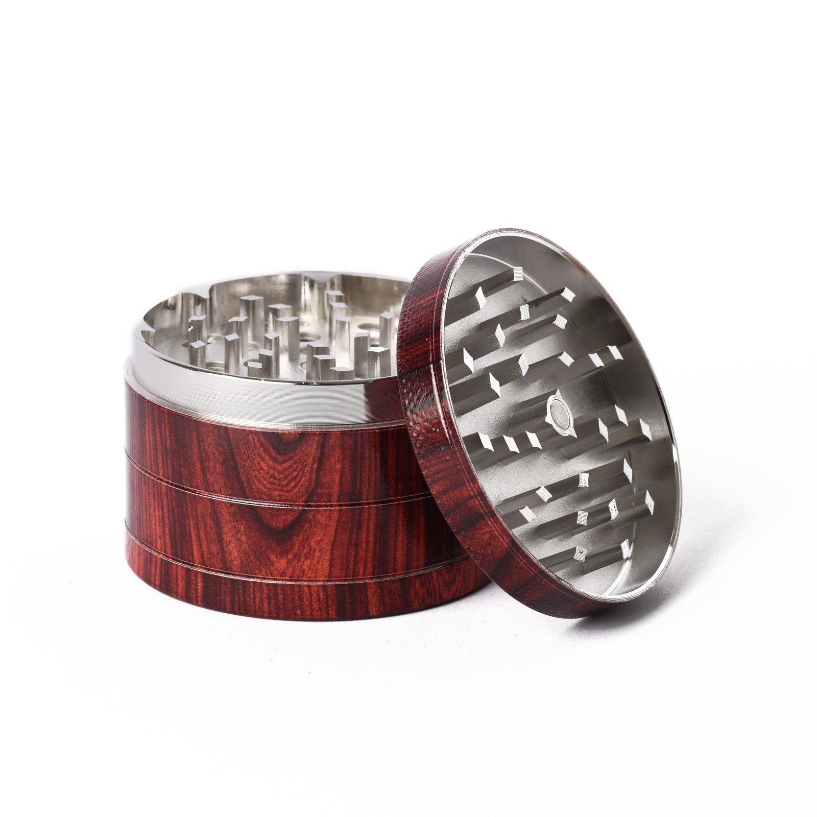 60MM ROSEWOOD LOOK, 4PC METAL HERB GRINDER - Image 3