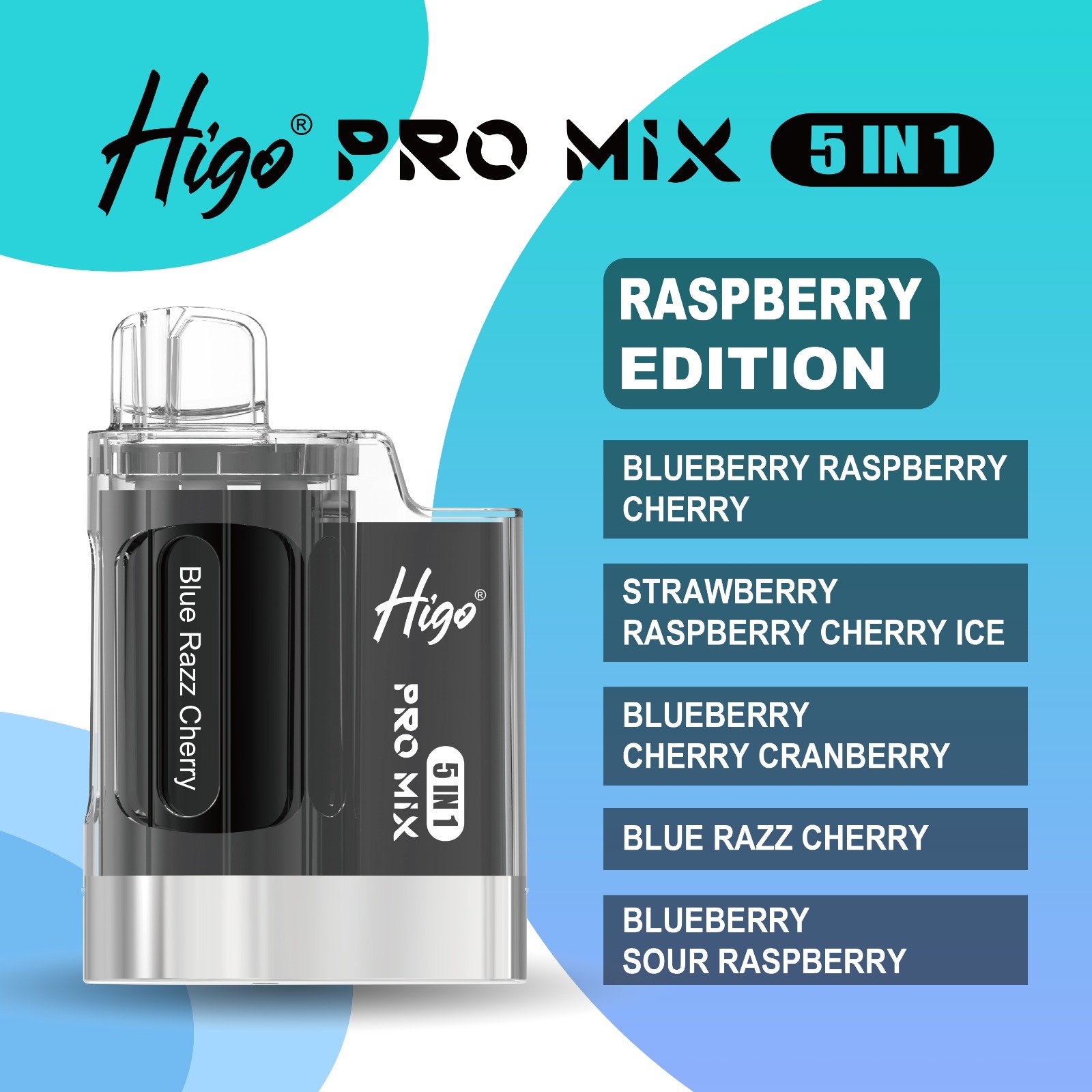 Higo PRO MIX 5 IN 1 – RASPBERRY EDITION – 6000 PUFFS
