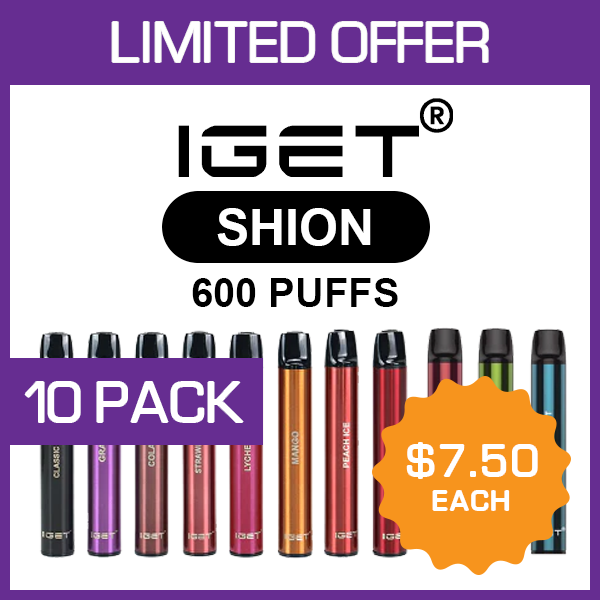 IGET SHION – 600 PUFFS – 10 PACK